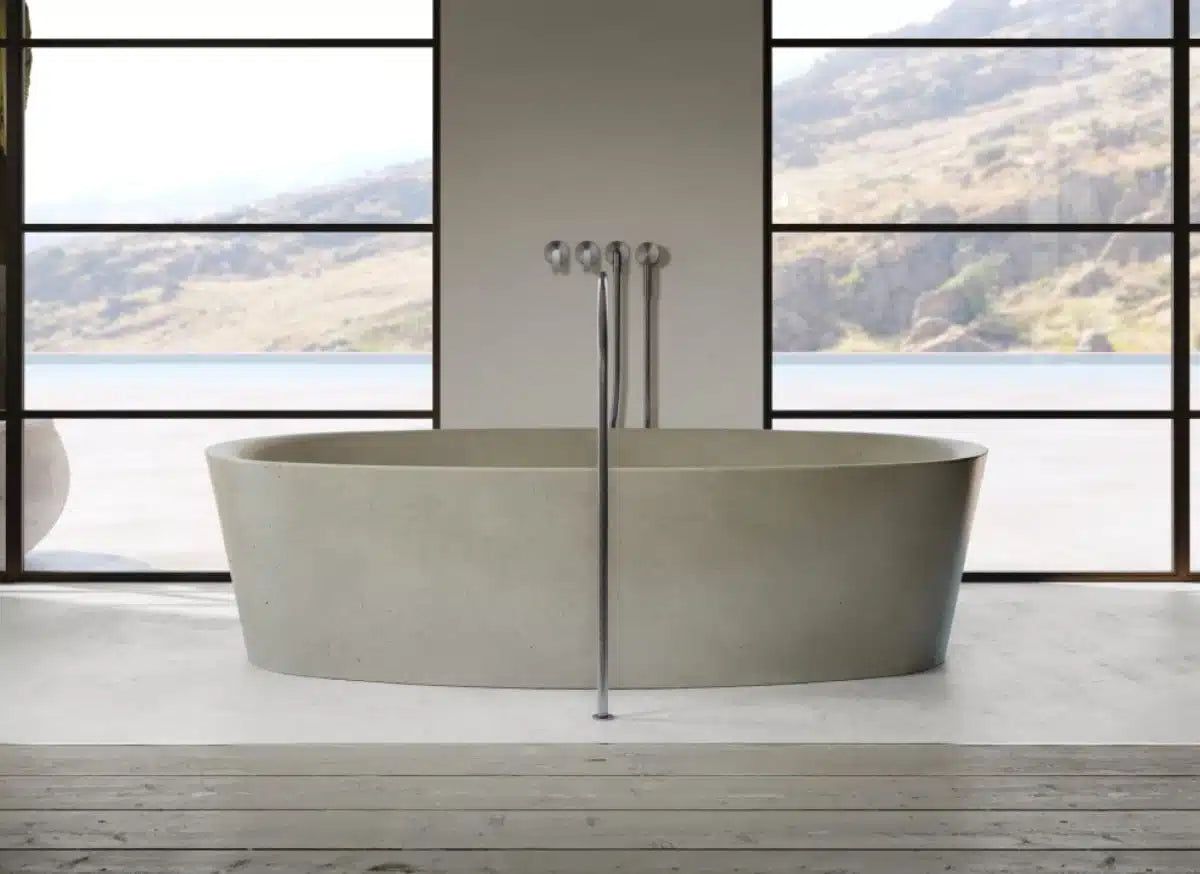 Мраморная овальная ванна в центре комнаты COCOON Maison ARCH-00047825 - Вид №16