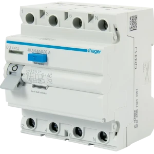 УЗО Hager CD441J 3P N 40 A 30 мА 6 кА AC 12868579 STLM-2166493