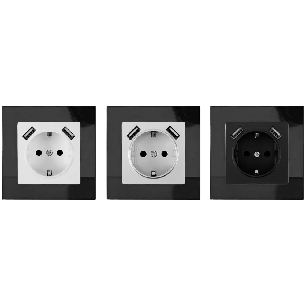 WERKEL Favorit - Стеклянная рамка для розеток черный матовый 17781501 STLM-0008570 - Вид №1