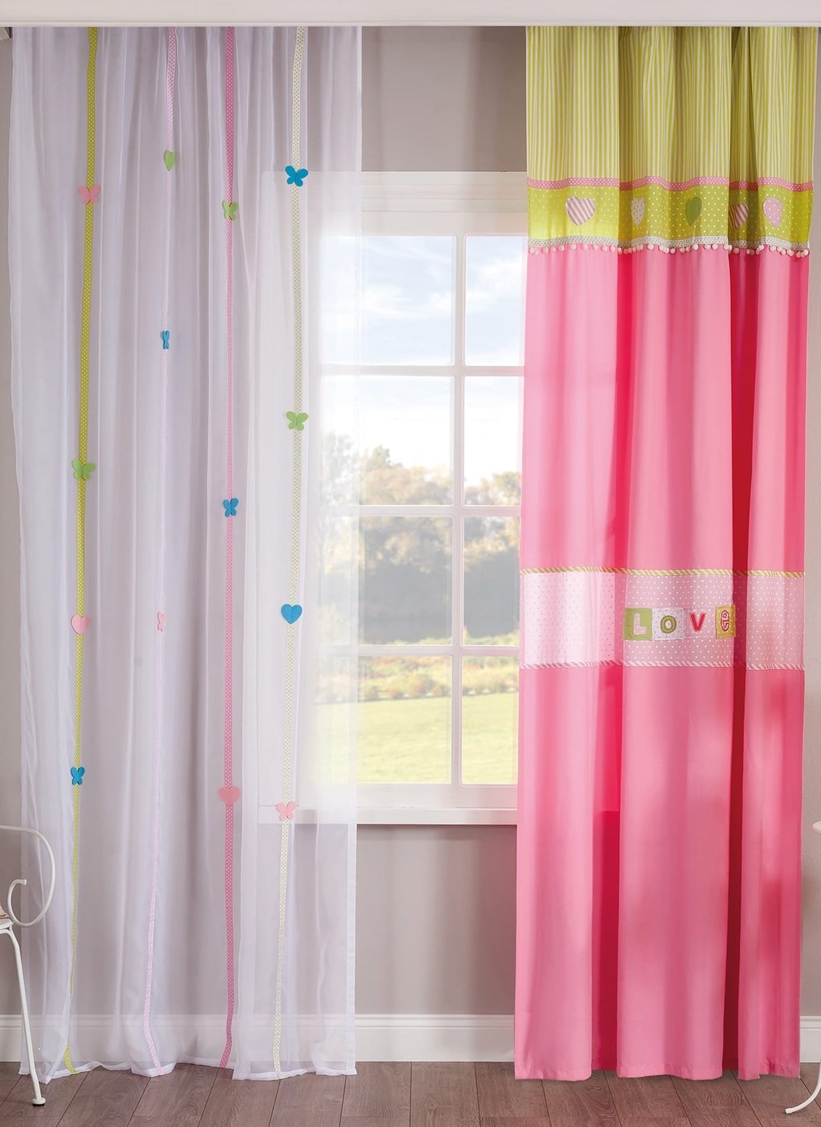 Тюль для детской 160х260 см Love, 1 полотно CILEK PRINCESS 00-3832611 Белый Santreyd - Вид №1