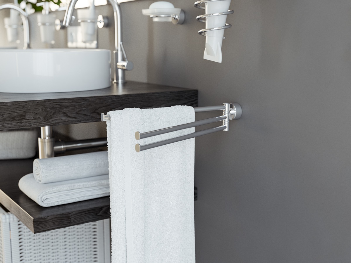 NOS 045 Держатель полотенец поворотный тройной 37 cm FBS Nostalgy - Вид №2