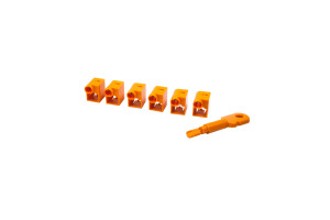 17593224 Комплект блокираторов коннектора RJ-45, 6 шт и ключ, оранжевый LAN-SEC45-CL-SET-OR LANMASTER