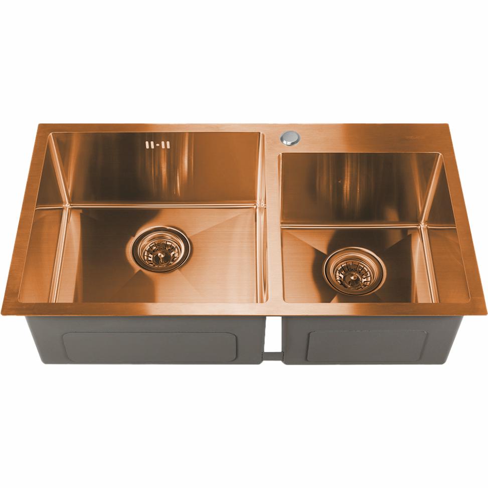 Мойка S8045HC MELANA ProfLine 3,0/220 БРОНЗА 2-я чаша, врезная прямоугольная S8045HC S8045HC бронза