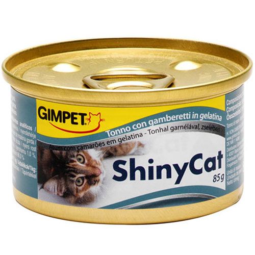 ПР0030883*24 Корм для кошек GimPet Shiny Cat, Тунец, креветки конс.70г (упаковка - 24 шт) GIMBORN 