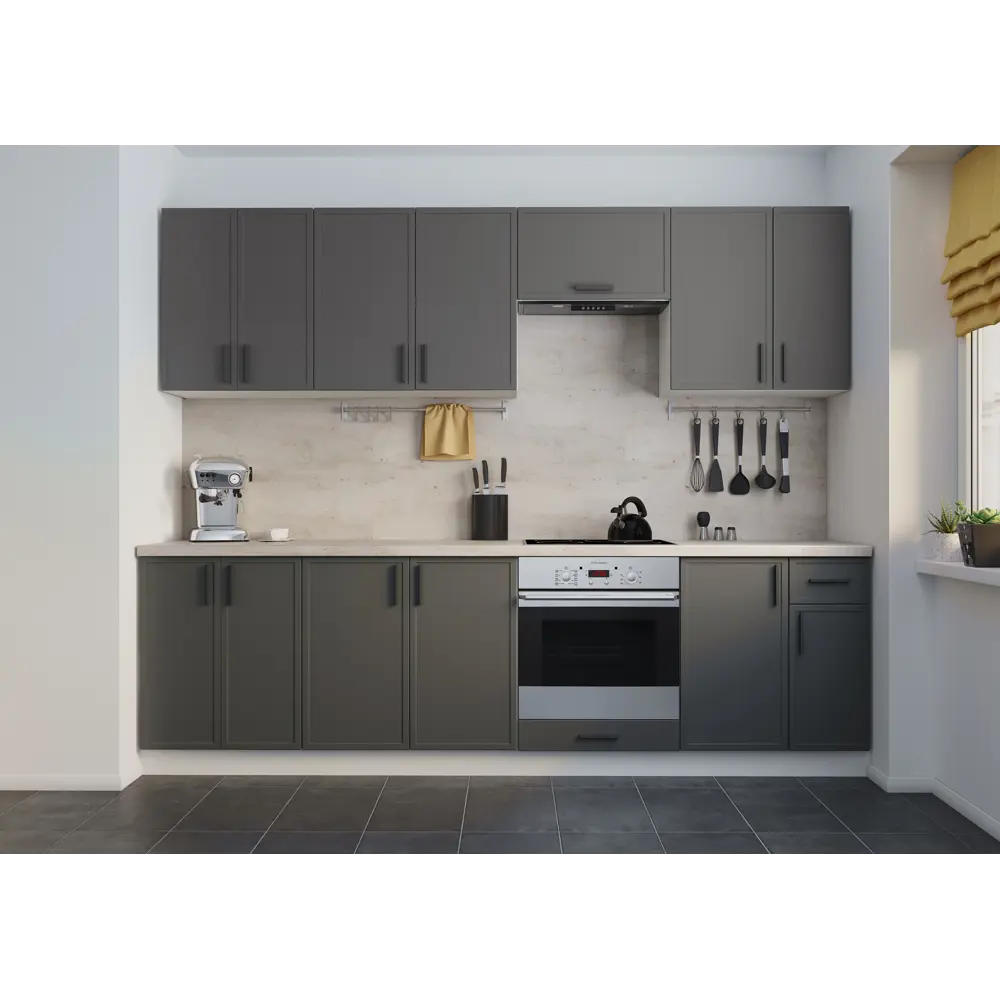 DELINIA Шкаф напольный Неро с 3 ящиками графит 40х82.5х58 см 86586490 STLM-0070503 - Вид №7