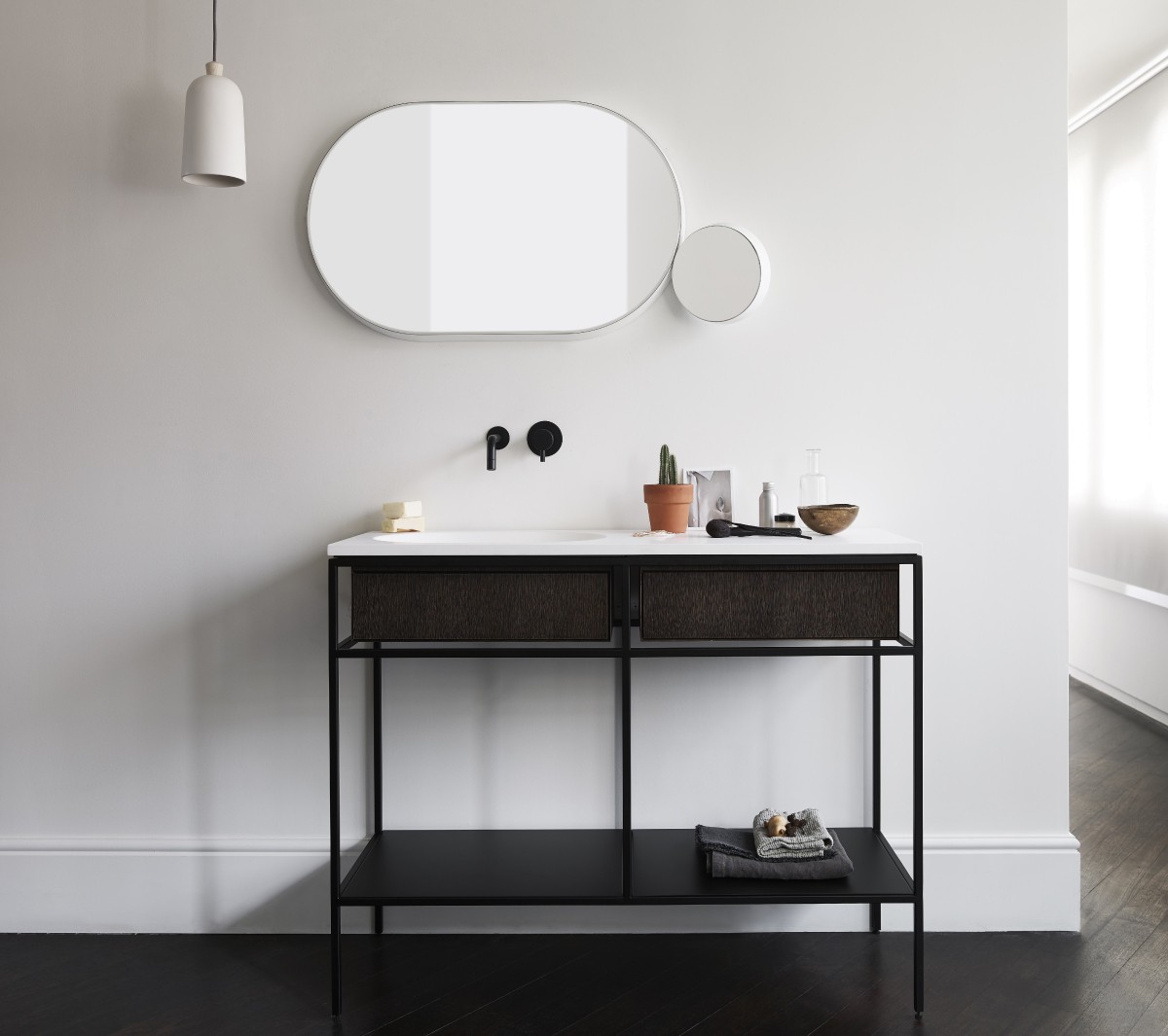 comp-composizione gs3b Подвесная раковина настенная прямоугольная Ex.T Frame черная - Вид №12