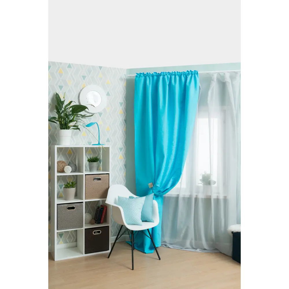 Штора на ленте «Морской бриз» 145х260 см цвет бирюзовый ВАСИЛИСА STLM-2050913 - Вид №3