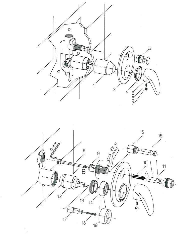 Paini F1 F1CR690 смеситель встраиваемый для душа - Вид №1