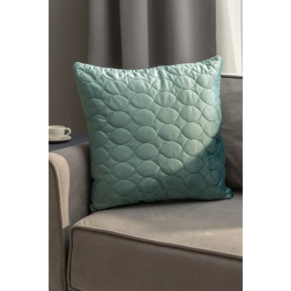 Подушка Овалы 50x50 см цвет бирюза LINEN WAY STLM-2202736 - Вид №3
