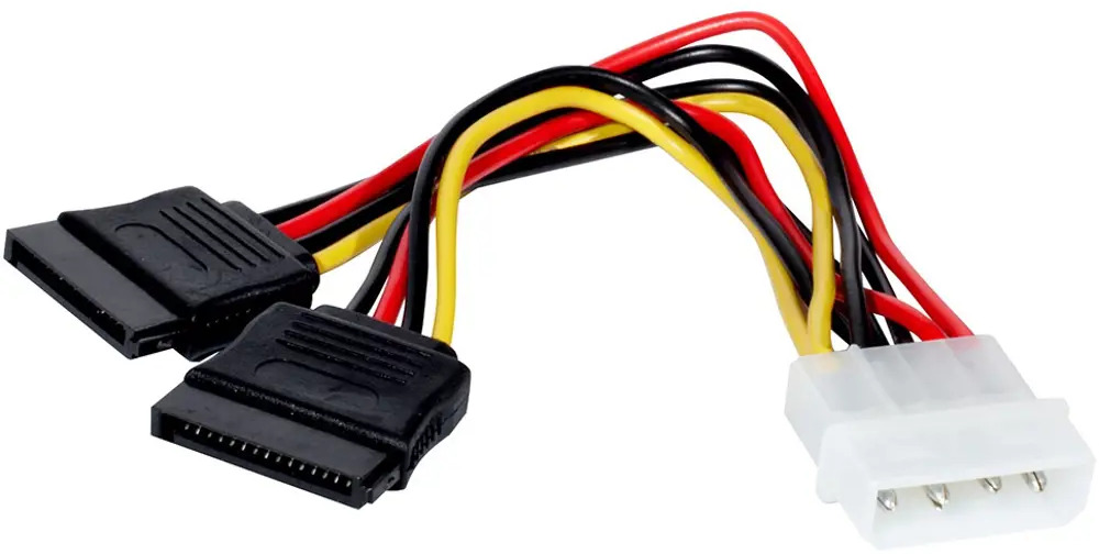 90721753 Кабель питания SATA ExeGate EX-CC-SATA-PSY Molex 4pin/2xSATA15pin 0.15 м STLM-0355036