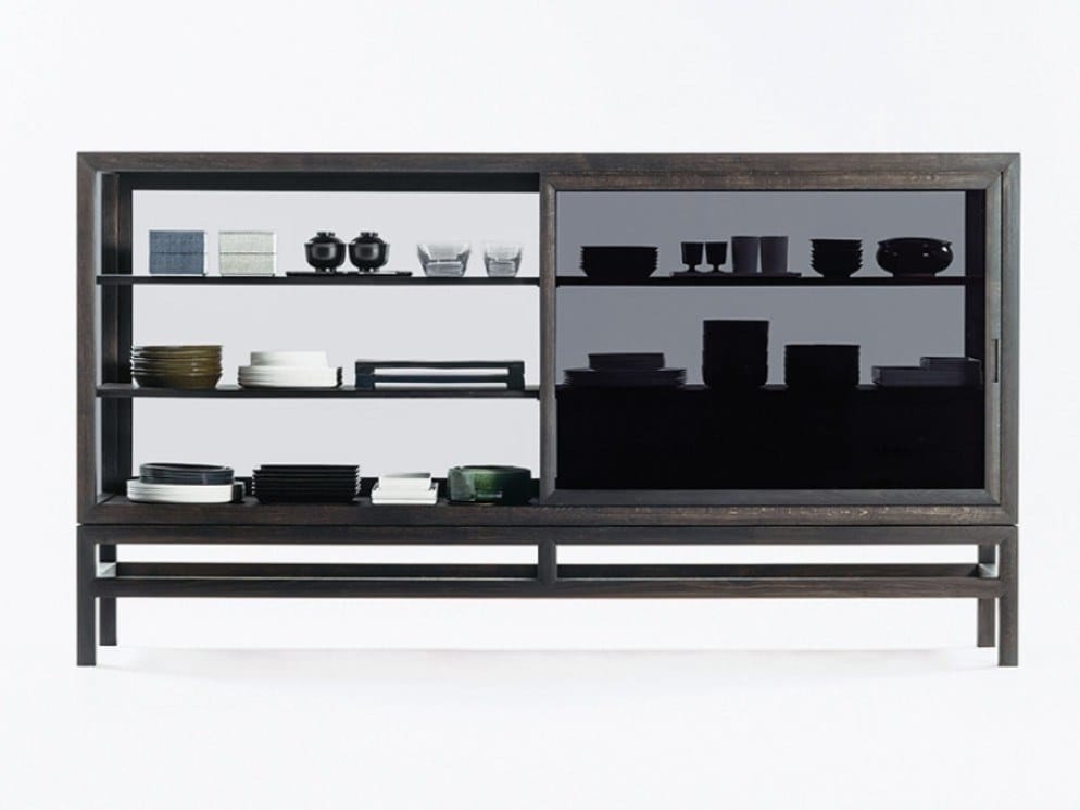 Шкаф из дерева и стекла с раздвижными дверями DE PADOVA Silent ARCH-00081034 - Вид №2