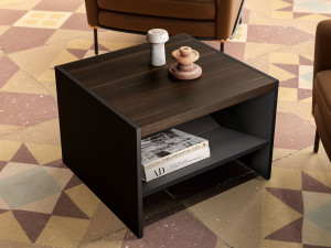 Деревянный журнальный столик с журнальной стойкой