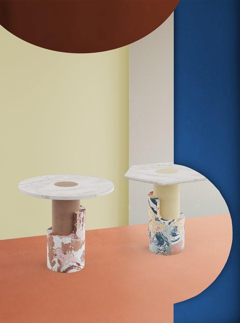 DOOQ Высокий круглый мраморный стол sun-id-1470229 - Вид №3