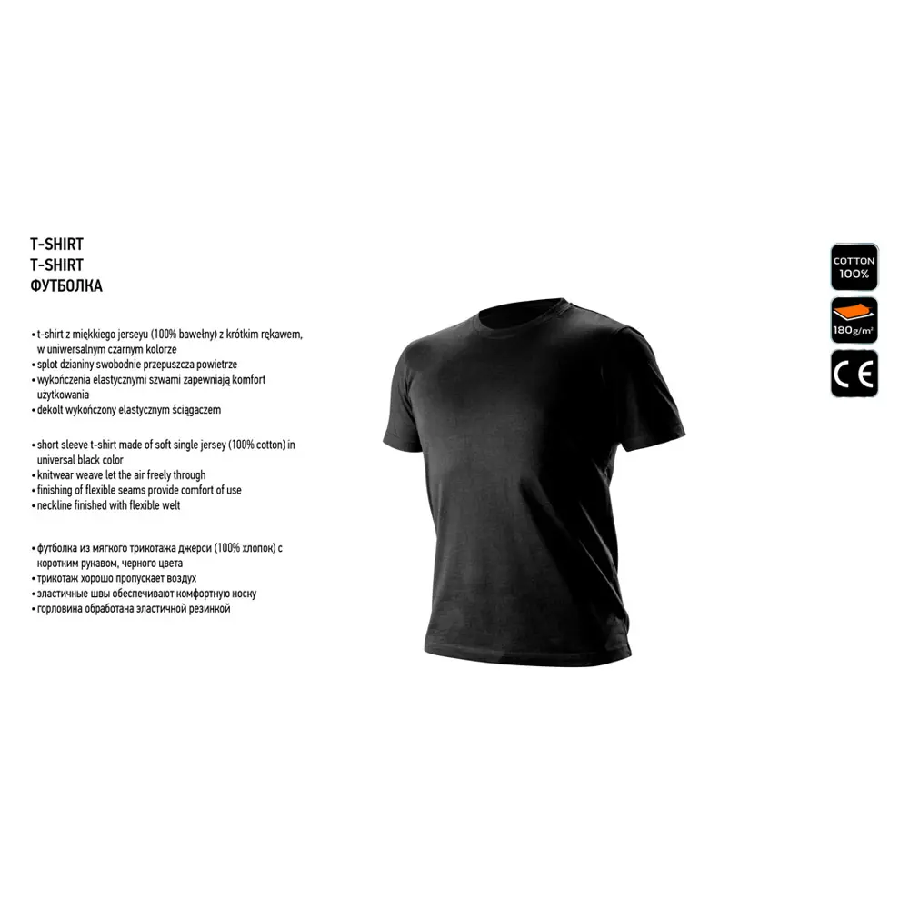 Футболка мужская Neo Tools хлопок 100% черная размер XL рост 194 STLM-2013668 - Вид №1