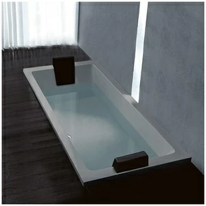 Ванна Gruppo treesse Quadra 180 V0780-SX-SE серая прямоугольная встроенная левая