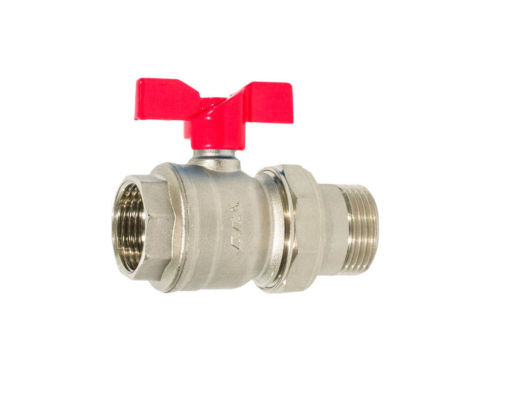 102122205  Шаровой кран 1 "- красный маховик Eca 