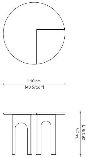 Круглый стол из металла и старинного камня Arche Santreyd sun-id-1445228 - Вид №1
