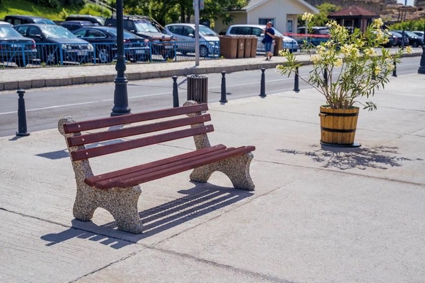 ENCHO ENCHEV - ETE Скамейка из бетона и дерева со спинкой  4  - Вид №3