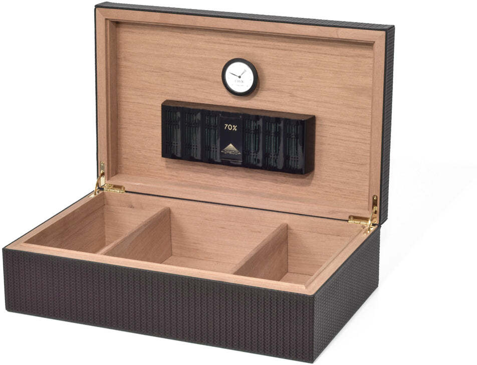 Хьюмидор для сигар - 44X27,5XH13 см / зернистая кожа_СВЕТЛО-СЕРЫЙ