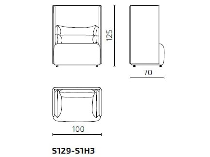 Тканевое кресло с высокой спинкой Intuit by Softrend Wander ARCH-00033079 - Вид №2