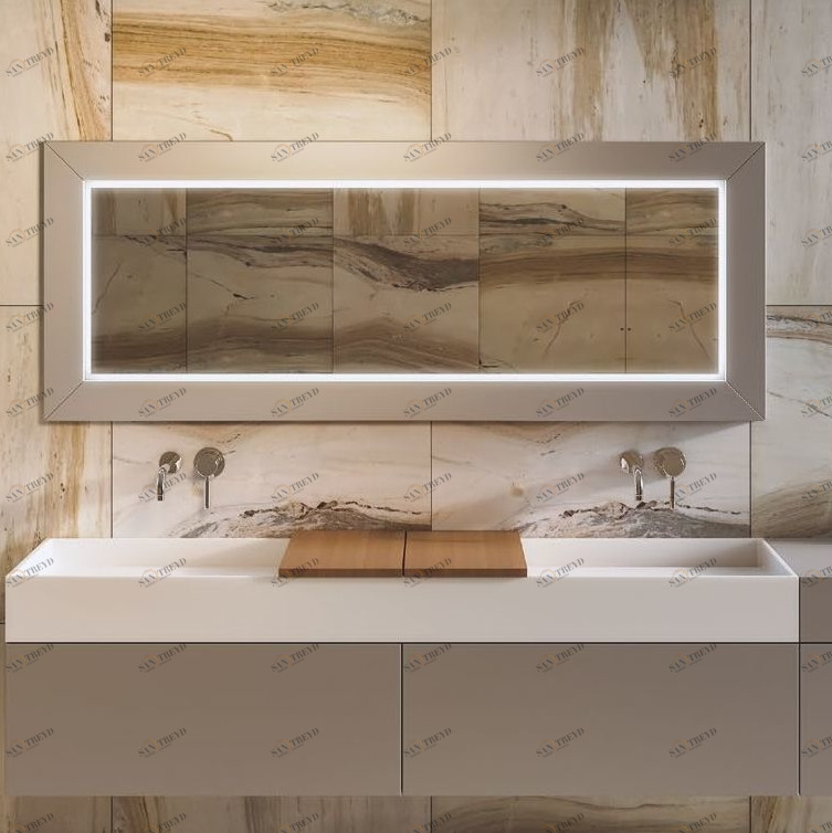 Moma Design Зеркало настенное с подсветкой 1600х500 Mirr Wood отделка лак.матов MIRRWOOD16050