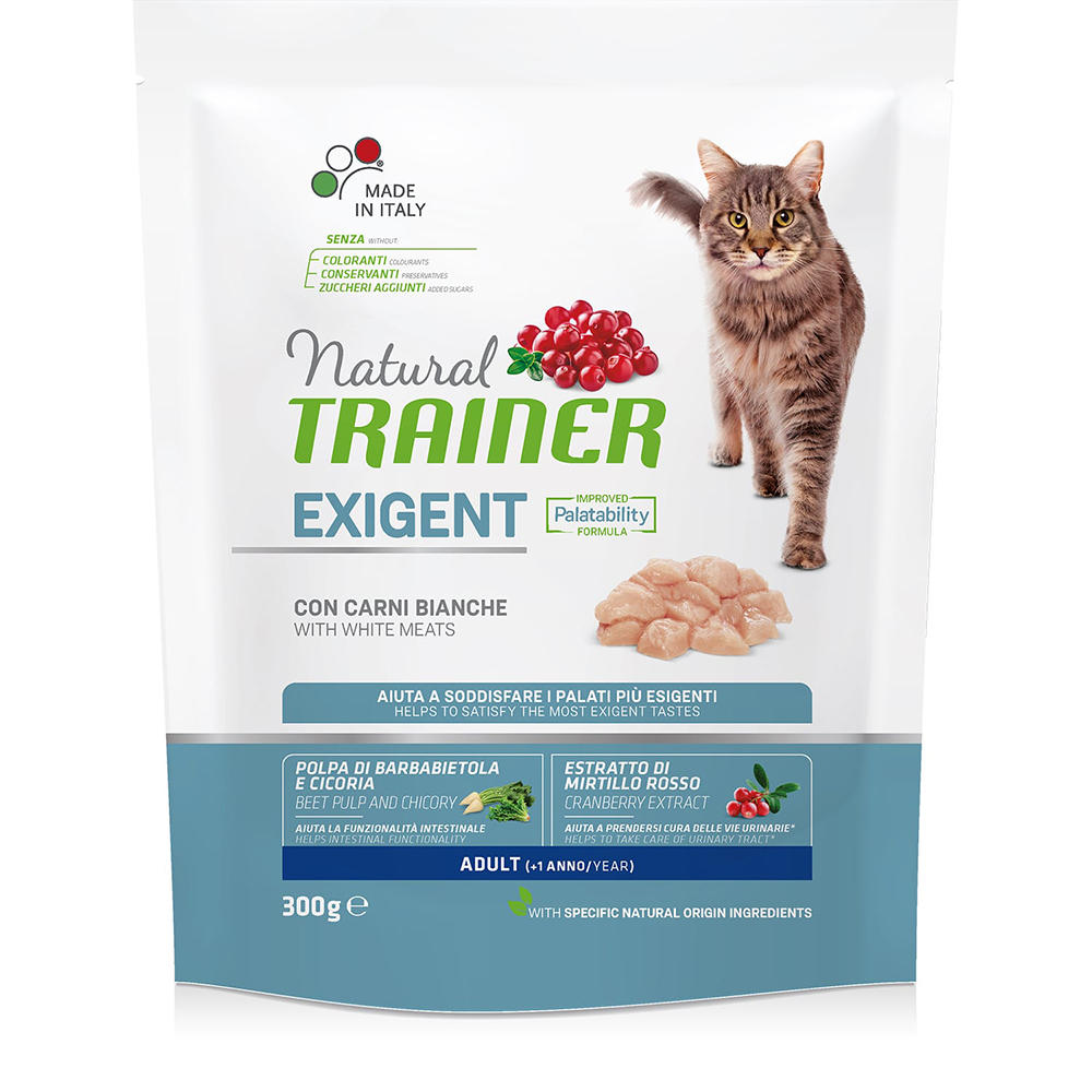 ПР0044226 Корм для кошек TRAINER Natural Exigent Cat для привередливых, свежее белое мясо сух. 300г NATURAL TRAINER 