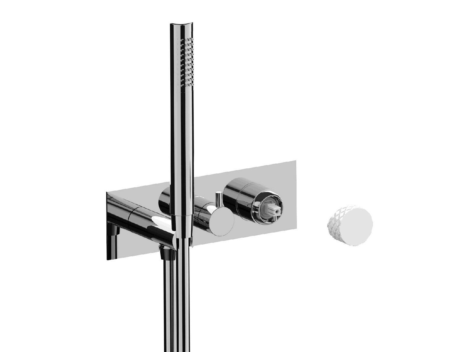 Настенный смеситель для ванны с 3 отверстиями и ручным душем Rubinetterie Frattini отдельная эстетика ARCH-00105690