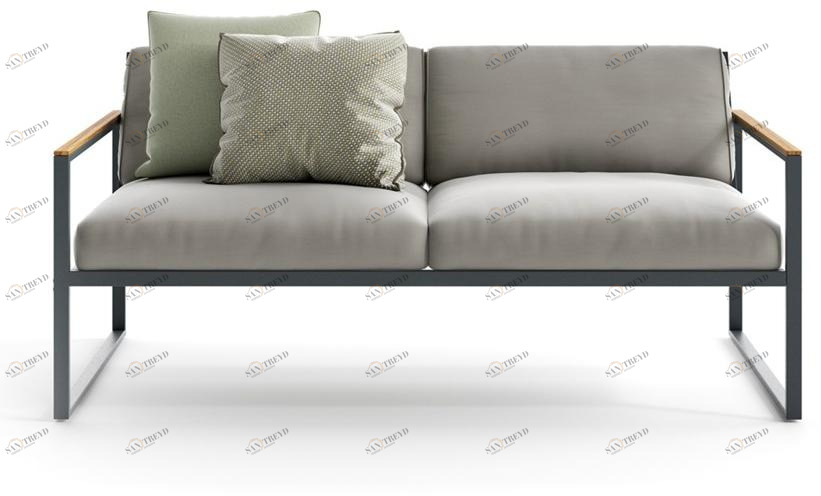 Atmosphera 2-местный садовый диван из алюминия и ткани Qubik Qu.dv