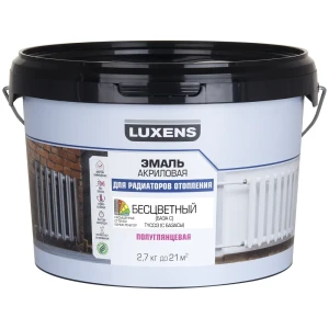 Эмаль для радиаторов LUXENS полуглянцевая прозрачная 2.7 кг 89345663