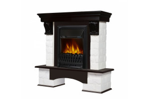 15829038 Портал камень белый, шпон темный дуб НС-1143554 Firelight Forte Classic
