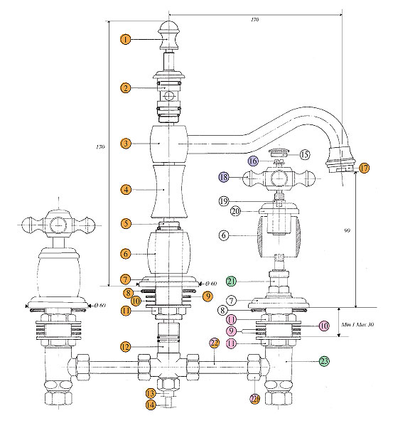 5406200006 Смеситель Bandini Antica Santreyd - Вид №2