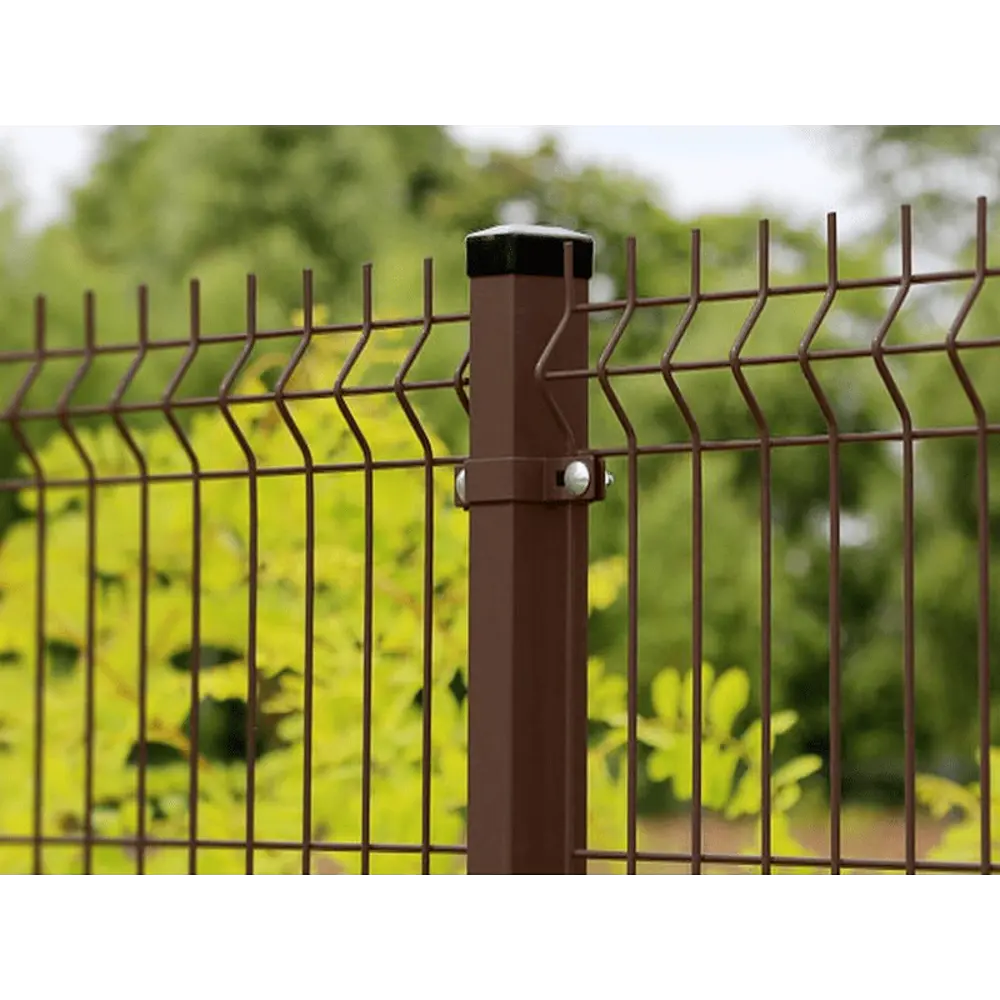 3D панель для забора Fine 2.5x2.03 м RAL 8017 коричневый 4 ребра Santreyd STLM-2202763 - Вид №4