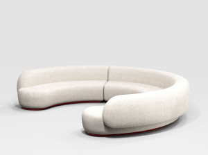 Модульный изогнутый диван из ткани