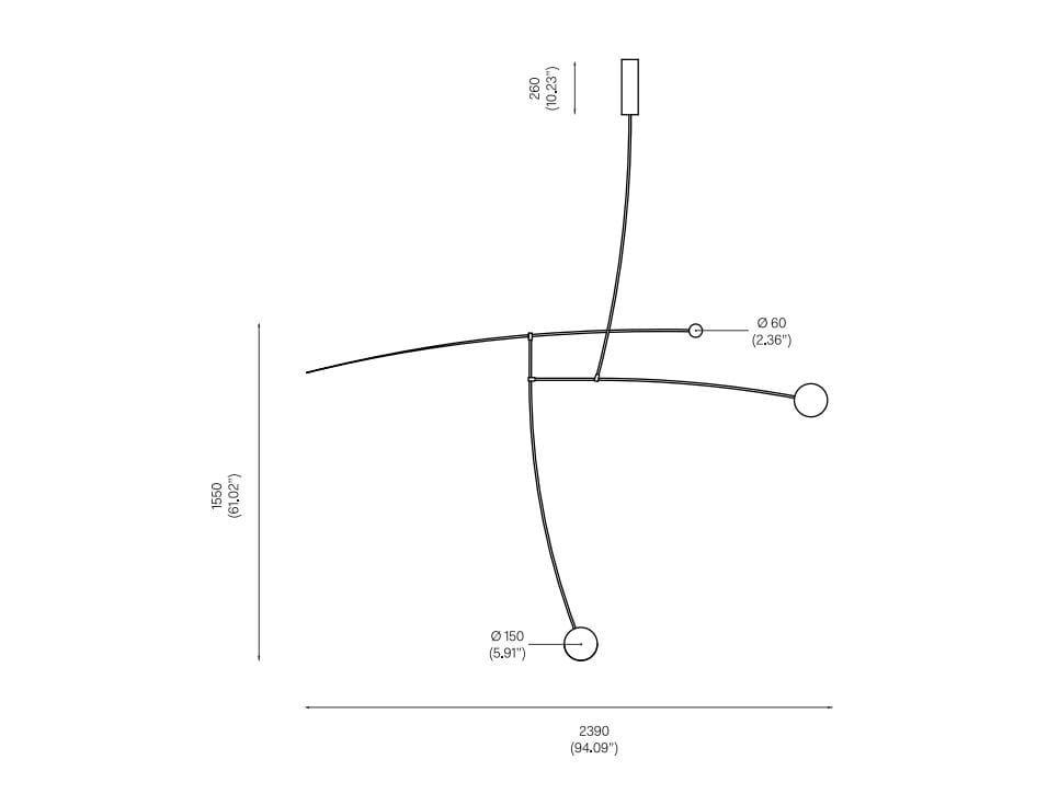 Латунь ручной работы светодиодный подвесной светильник Michael Anastassiades Mobile Chandeliers ARCH-00098190 - Вид №4
