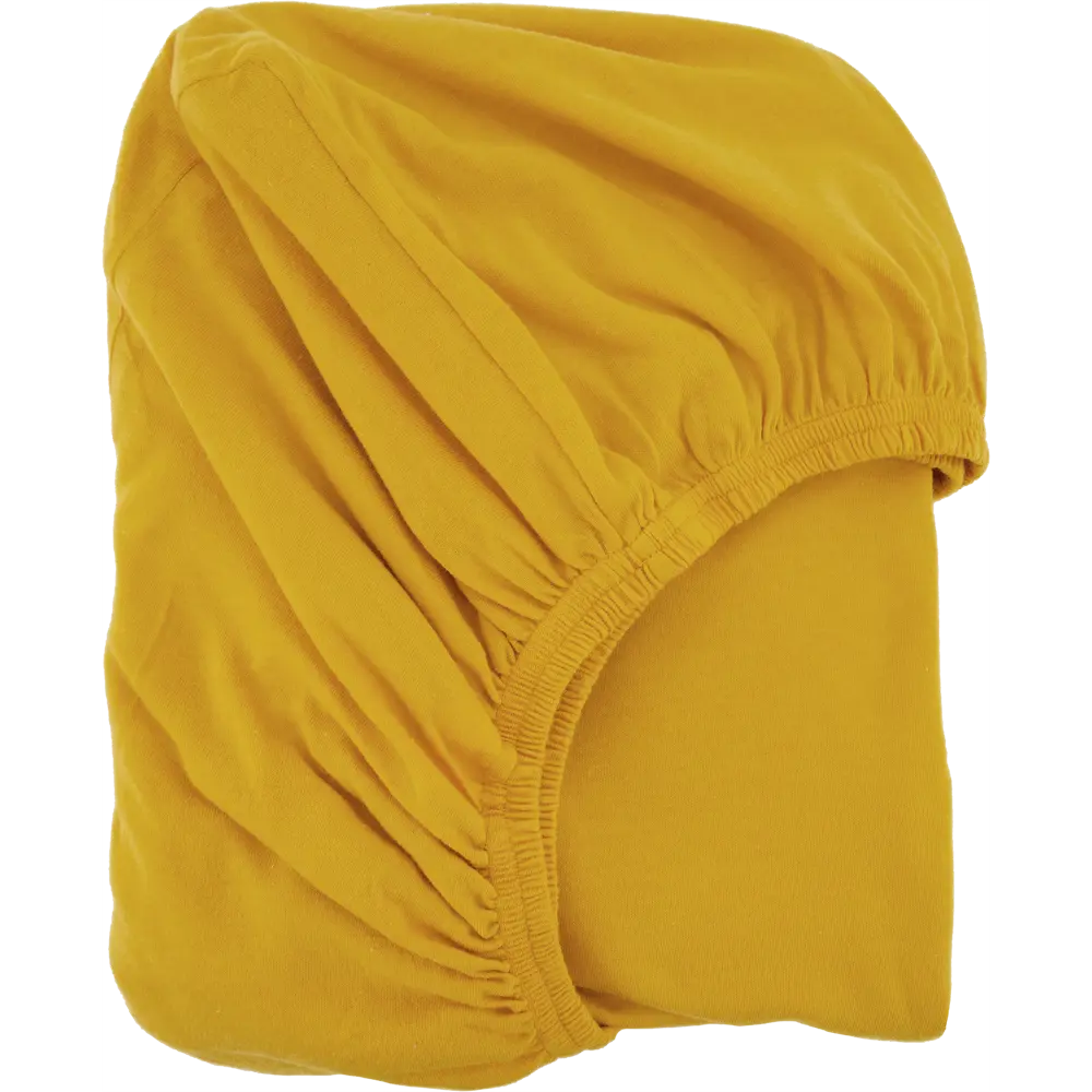 Простыня 140x200 см трикотаж на резинке жёлтый 82452247 STLM-2043860 Santreyd 
