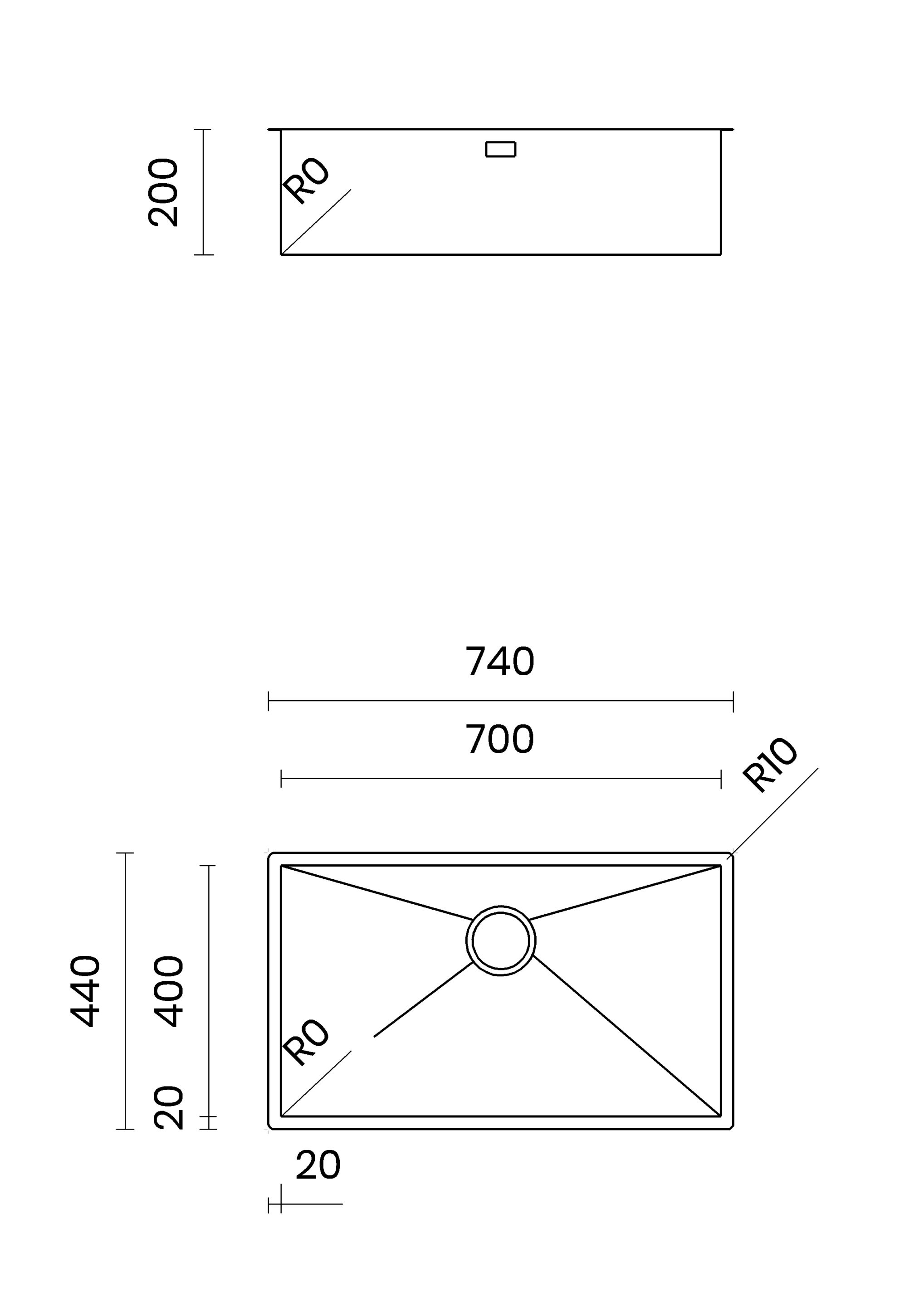 Раковина из нержавеющей стали TASCA нулевой радиус ARCH-00108511 - Вид №4
