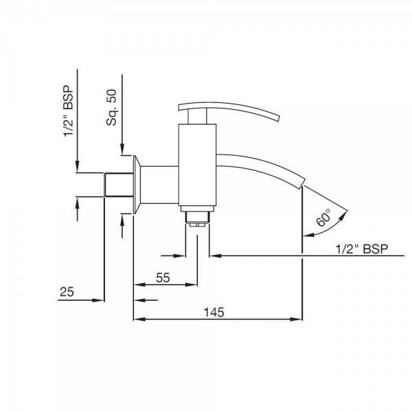 XQU-CHR-43041 Кран настенный Artize  Хром  - Вид №1