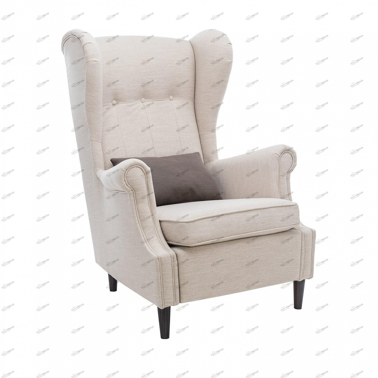 Кресло мягкое с ушами бежевое Leset "Монтего" IMPEX ДИЗАЙНЕРСКИЕ 00-3885643 Бежевый 