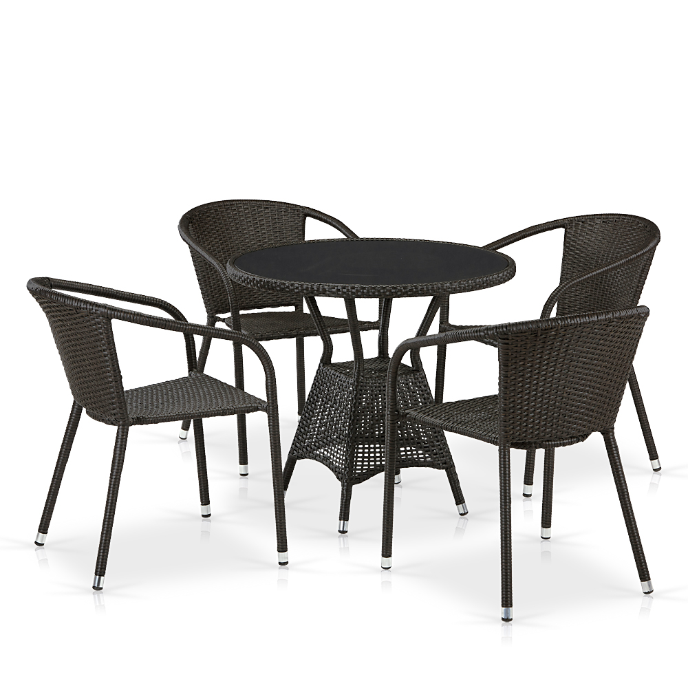 T707ANS/Y137C-W53 4Pcs Brown Комплект плетеной мебели Afina 