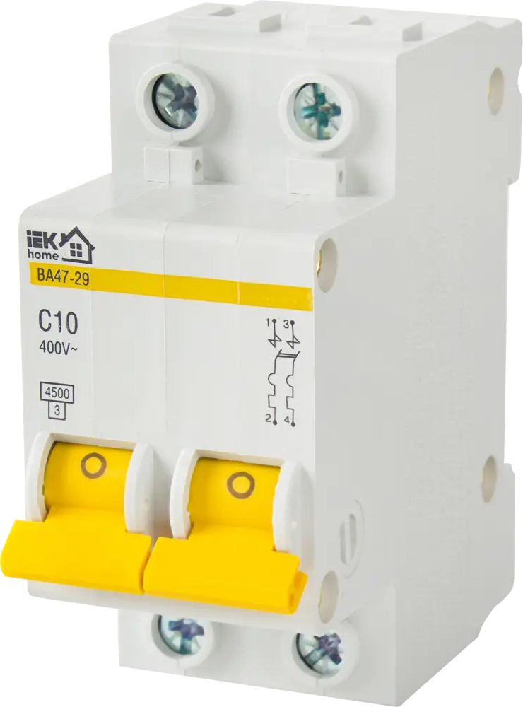 Автоматический выключатель IEK Home ВА47-29 на 10А для защиты электросетей 18072352