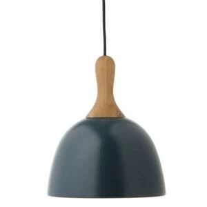 Лампа подвесная Topp, D28 см, синяя матовая/дуб