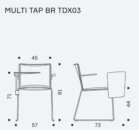 Штабелируемый стул с подлокотниками IBEBI мульти ARCH-00031310 - Вид №2