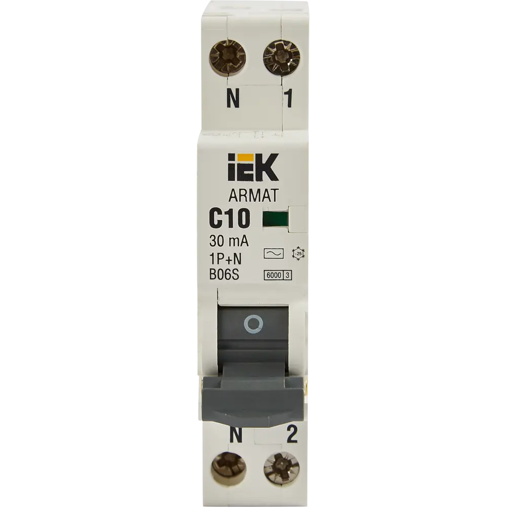 Дифференциальный автомат IEK Armat B06S 10А 30мА - защита от токов утечки и перегрузок 87762183 STLM-1111869 - Вид №1