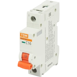 Автоматический выключатель TDM Electric ВА47-60 1P C16 А 6 кА SQ0223-0077