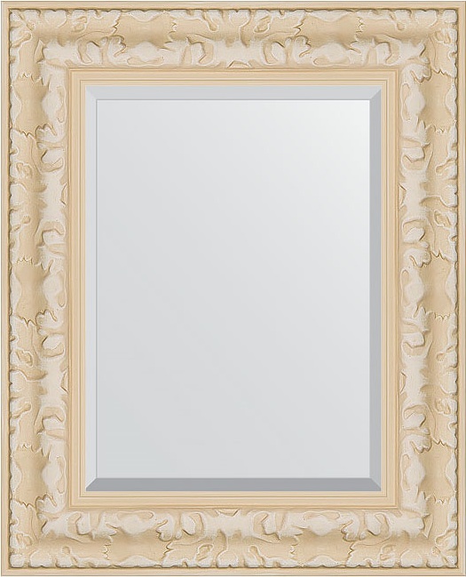 BY 1364 Зеркало с фацетом в багетной раме - старый гипс 82 mm EVOFORM Exclusive
