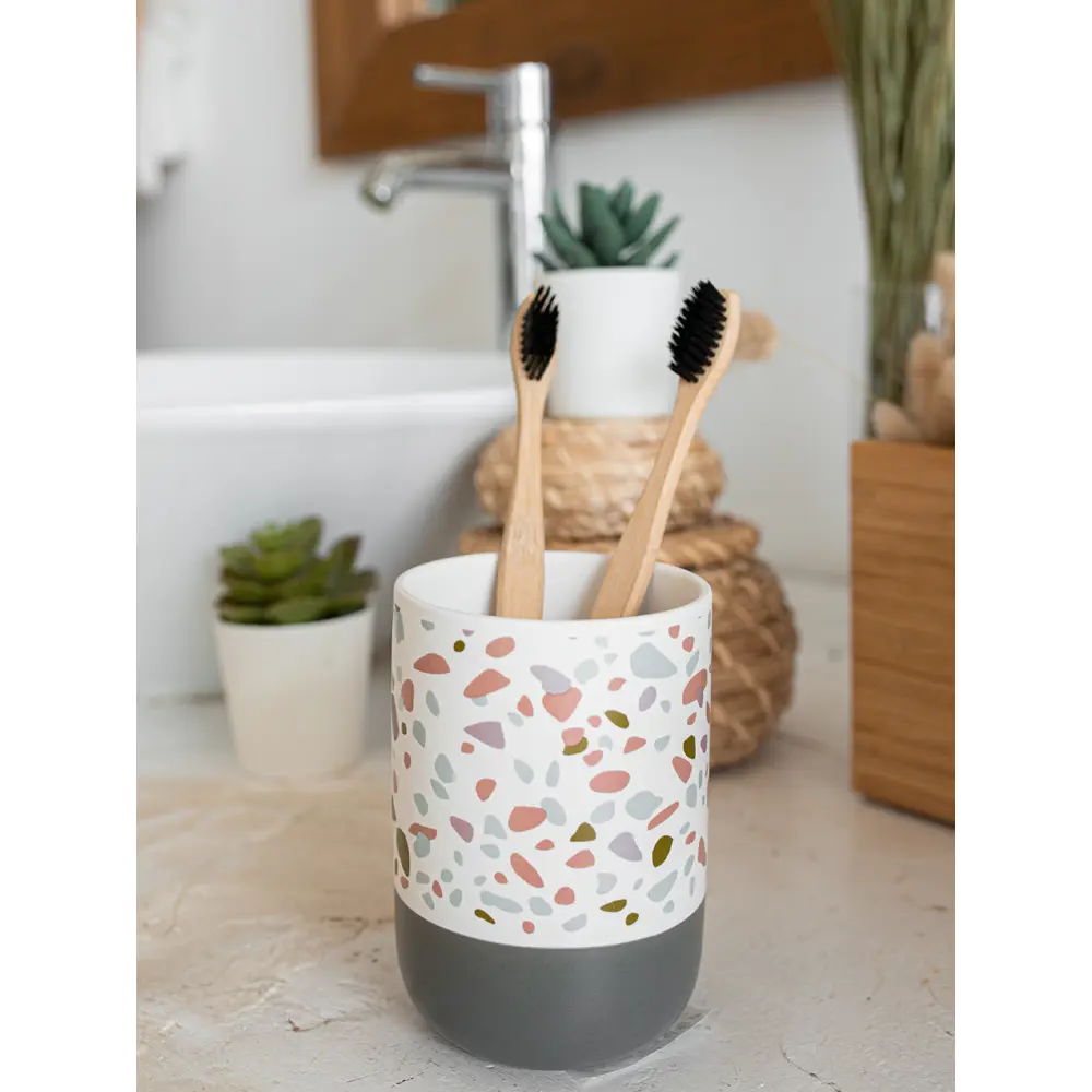 Стакан для зубных щёток Proffi Home Terrazzo керамика STLM-2191336 - Вид №4