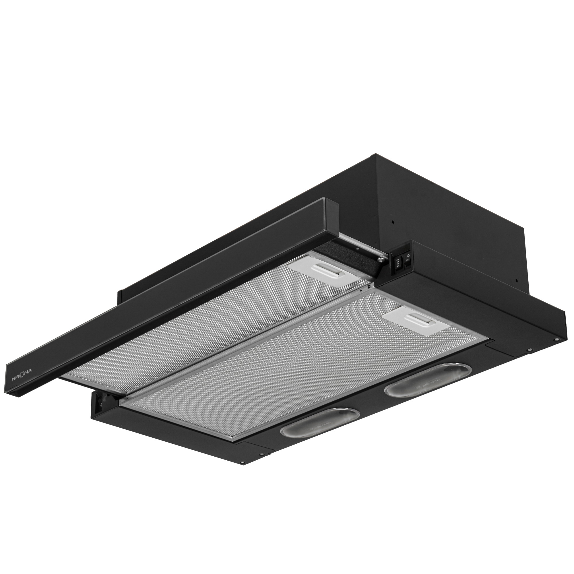 9092406 Вытяжка телескопическая KRONA KAMILLA 600 2DN BL GLASS черный/черный STDN-0068791 - Вид №2