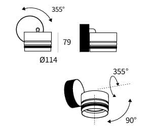 Регулируемый светодиодный прожектор из литого алюминия Lucifero's радужная оболочка ARCH-00112220 - Вид №4