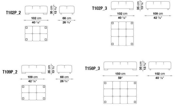 Квадратный кожаный пуф Tufty time Santreyd sun-id-1358519 - Вид №3