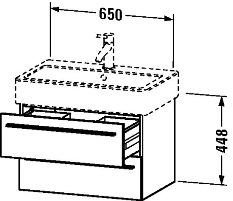 XL634205252 Тумбочка подвесная X-Large #XL6342 650 x 443 мм Европейский дуб, декор Duravit - Вид №1